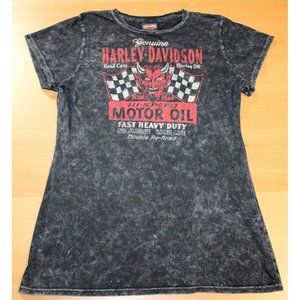 Women Harley-Davidson Wildcat London Kentucky Tee Shirt Top Medium Black Tie Dye